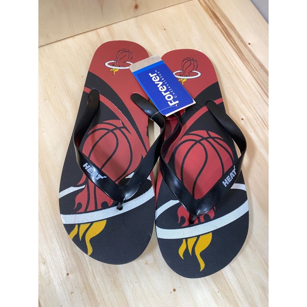 Miami Heat NBA Basketball Flip Flops Team Colors New With Tags Various Sizes